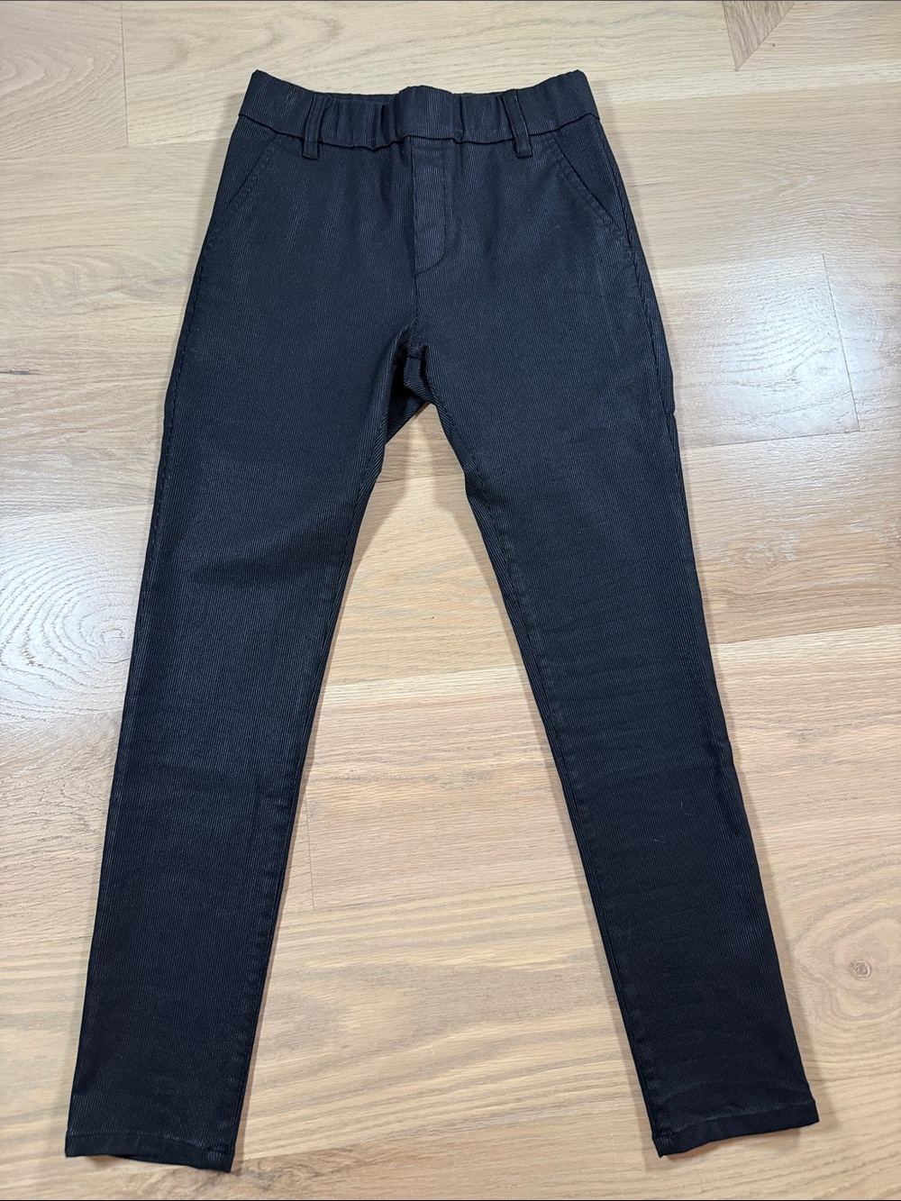 Bevy Flog Pants Womens 26Black Coated Textured Stretch Pull On Jeans Israel